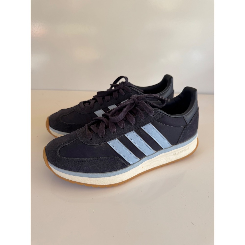 Adidas Run 70s 2.0 Cloudfoam Sneaker Navy Blue Light Blue Gum Sole Mens 8.5